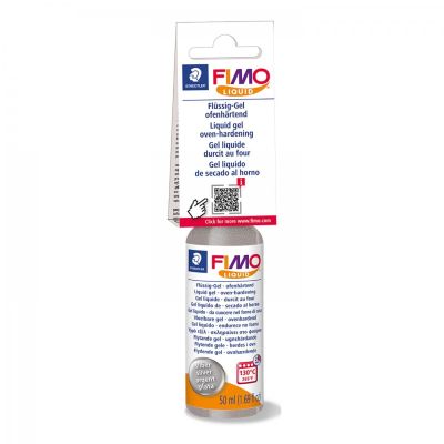 FIMO Liquid Deco Gel 50 ml, tekutý polymer, stříbrný