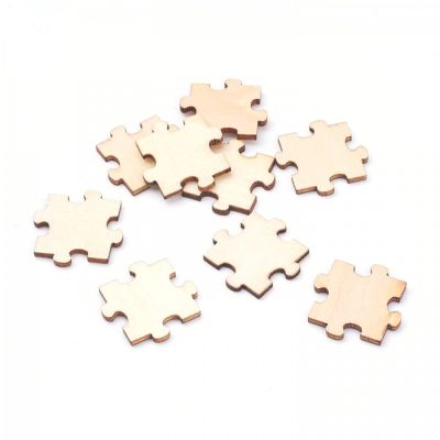 Dřevěné ozdoby, puzzle, 10 ks