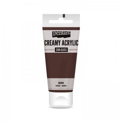 Akrylová barva krémová, pololesklá, hnědá, 60 ml
