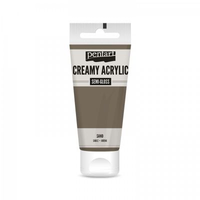 Akrylová barva krémová, pololesklá, písek, 60 ml
