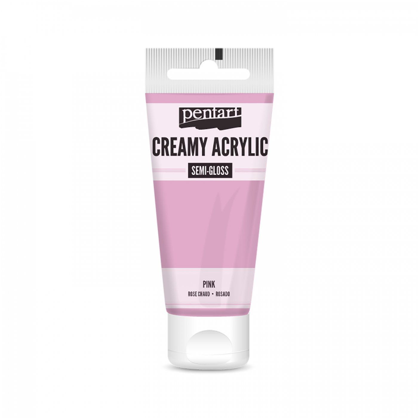Akrylová barva krémová, pololesklá, růžová, 60 ml