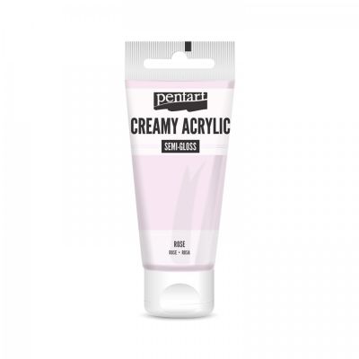 Akrylová barva krémová, pololesklá, růže, 60 ml