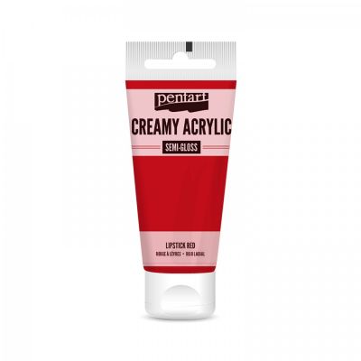 Akrylová barva krémová, pololesklá, rtěnka, 60 ml