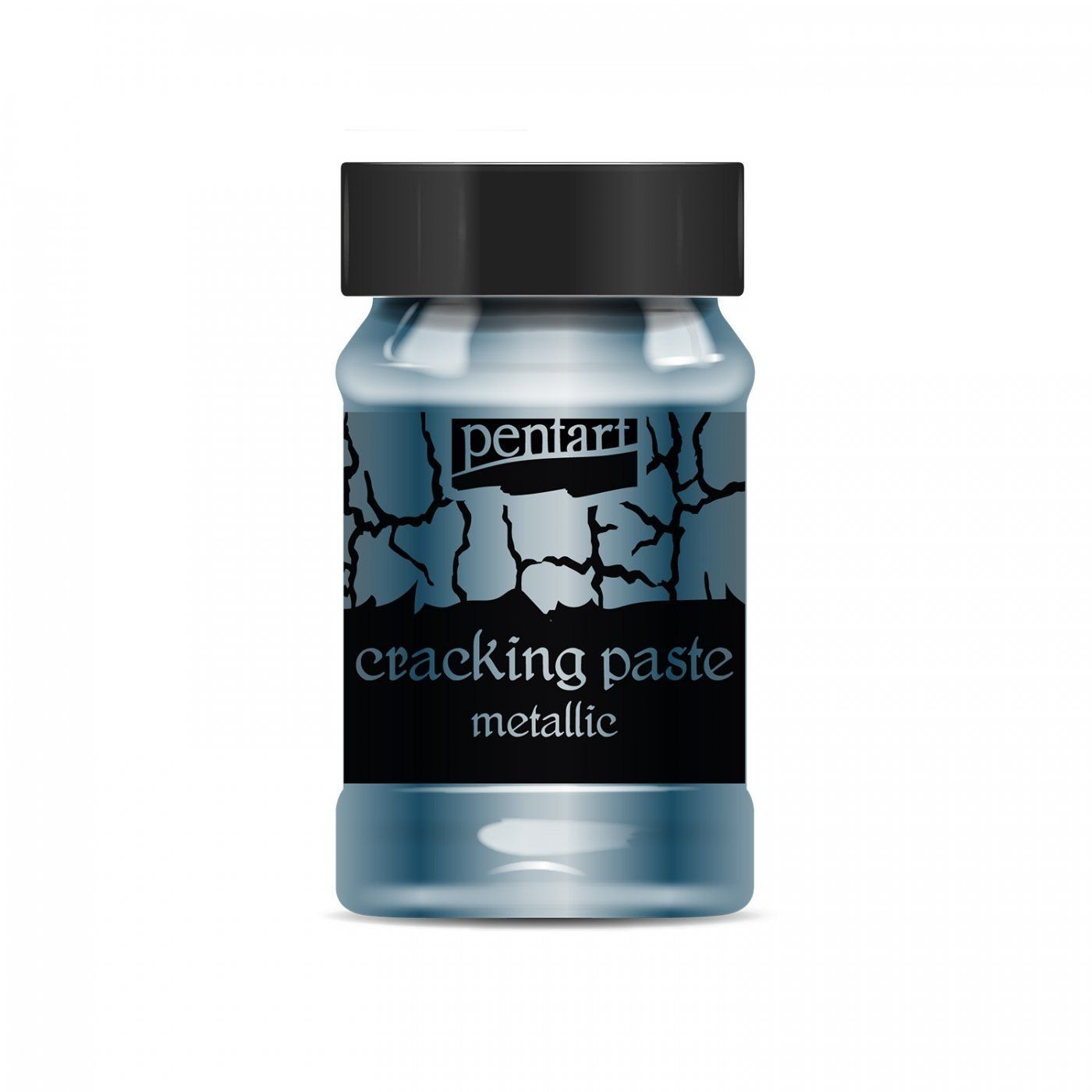 Metalická krakelovací pasta, 100 ml, silvery blue