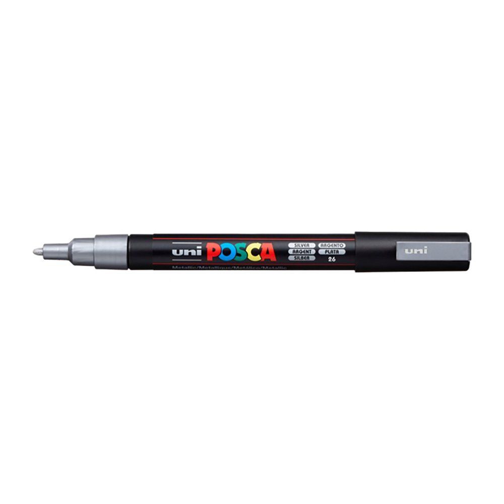 Popisovač Uni Posca PC-3M, 1,3 mm, stříbrný