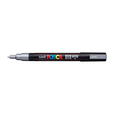 Popisovač Uni Posca PC-3M, 1,3 mm, stříbrný