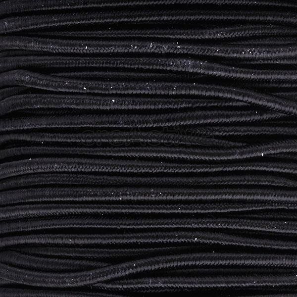 Elastická šňůrka kulatá, 1mm, černá, cívka 100m