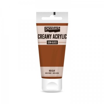 Akrylová barva krémová, pololesklá, červená terakota, 60 ml