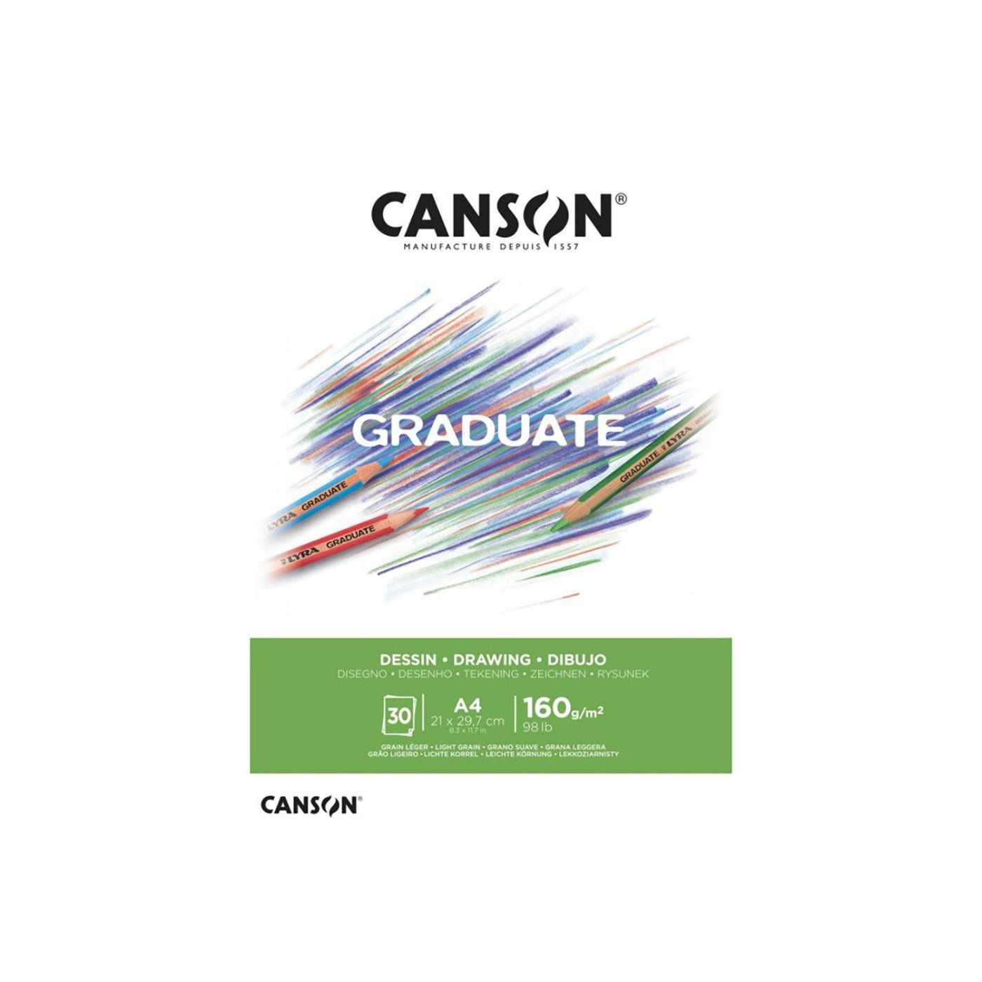 CANSON Skicák Graduate Drawing, A4, 160 g, 30 listů