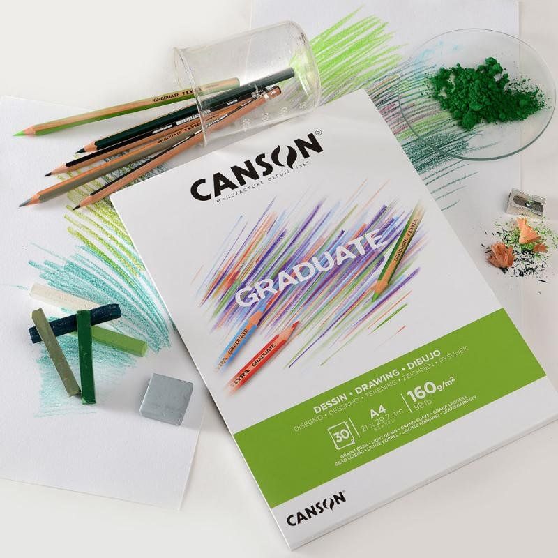 CANSON Skicák Graduate Drawing, A4, 160 g, 30 listů