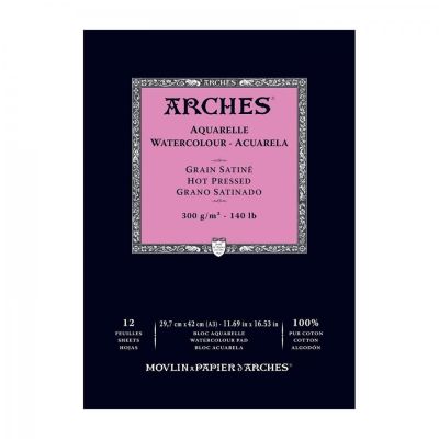 Arches skicák na akvarel HP, 29,7 x 42 cm, 300 g, 12 listů