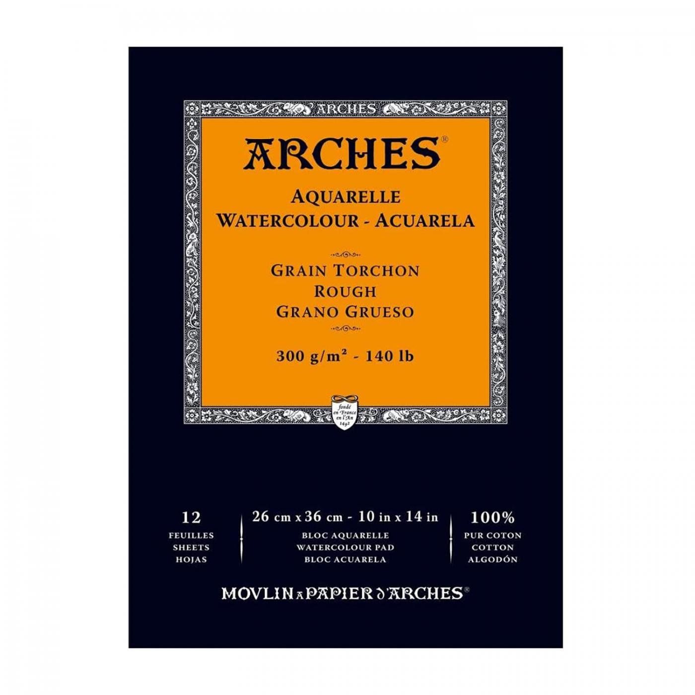Arches skicák na akvarel, rough, 26 x 36 cm, 300 g, 12 listů
