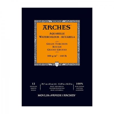 Arches skicák na akvarel, rough, 29,7 x 42 cm, 300 g, 12 listů