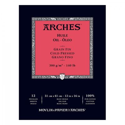 Arches skicák na olej, 31 x 41 cm, 300 g, 12 listů