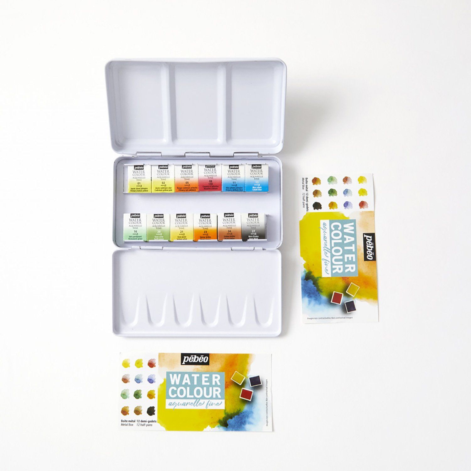 Fine Watercolour sada 12 x 1/2 pánvička, paleta