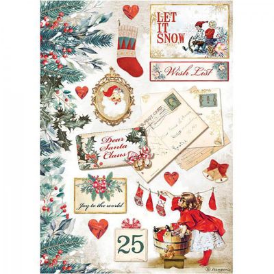 Rýžový papír, A4, Romantic Let it snow cards