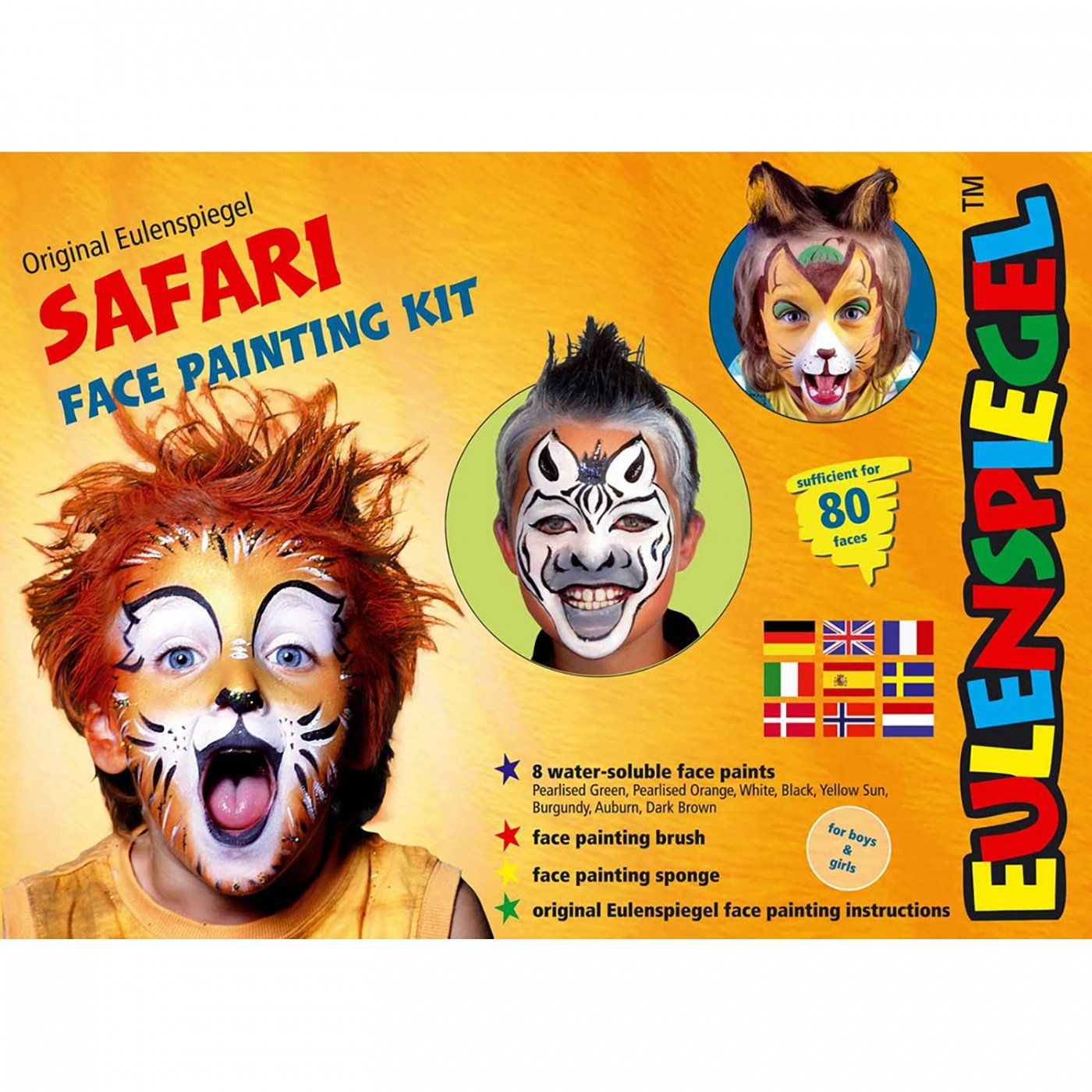 EULENSPIEGEL, Barvy na obličej, 8 ks SAFARI