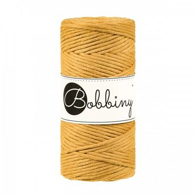 Bobbiny, Macramé točená šňůra, 3 mm, 100 m, Mustard