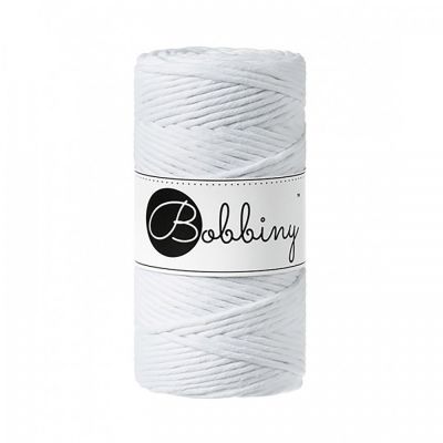 Bobbiny, Macramé točená šňůra, 3 mm, 100 m, White