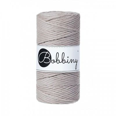 Bobbiny, Macramé točená šňůra, 3 mm, 100 m, Pearl