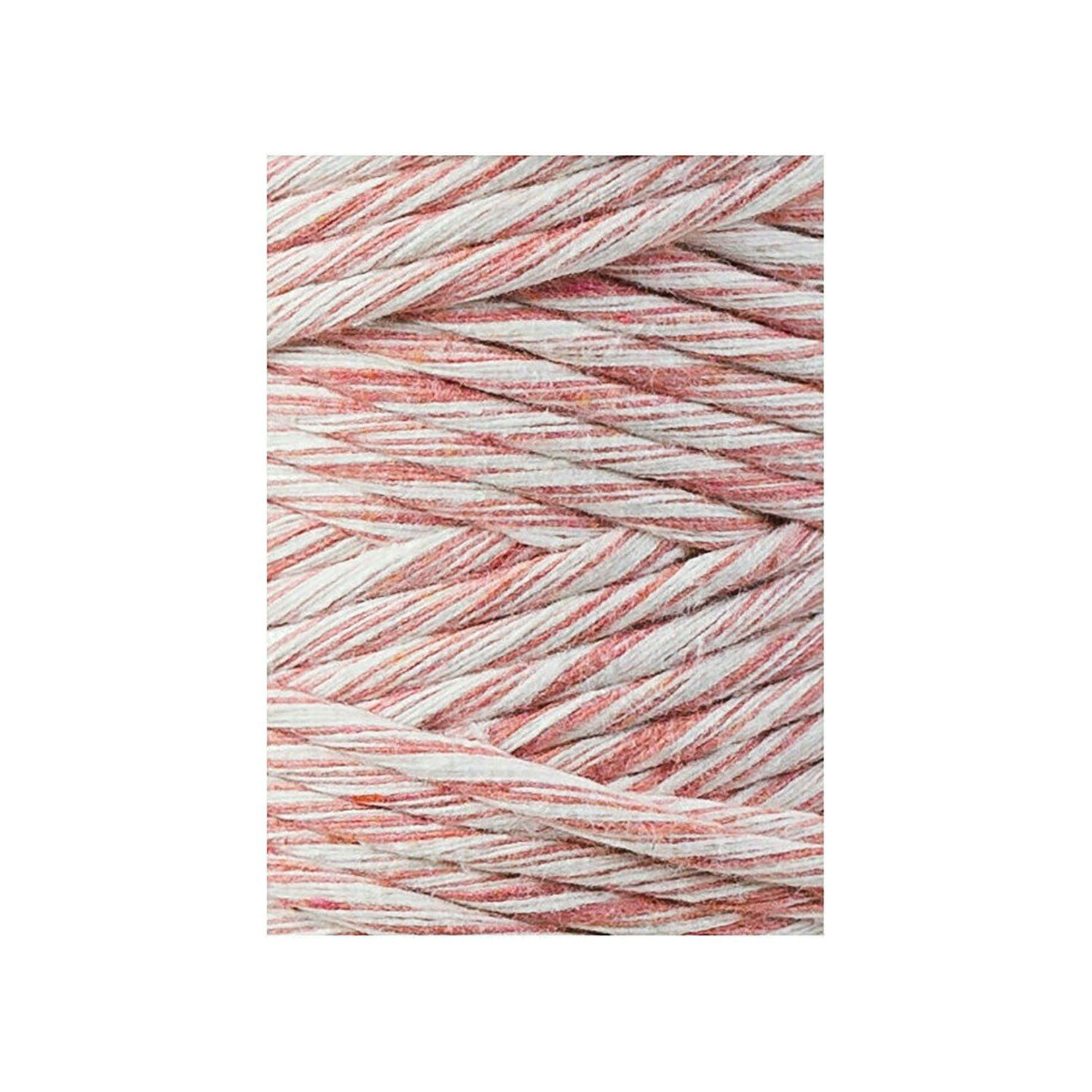 Bobbiny, Macramé točená šňůra, 3 mm, 100 m, Strawberry