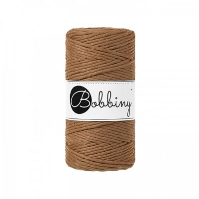 Bobbiny, Macramé točená šňůra, 3 mm, 100 m, Caramel