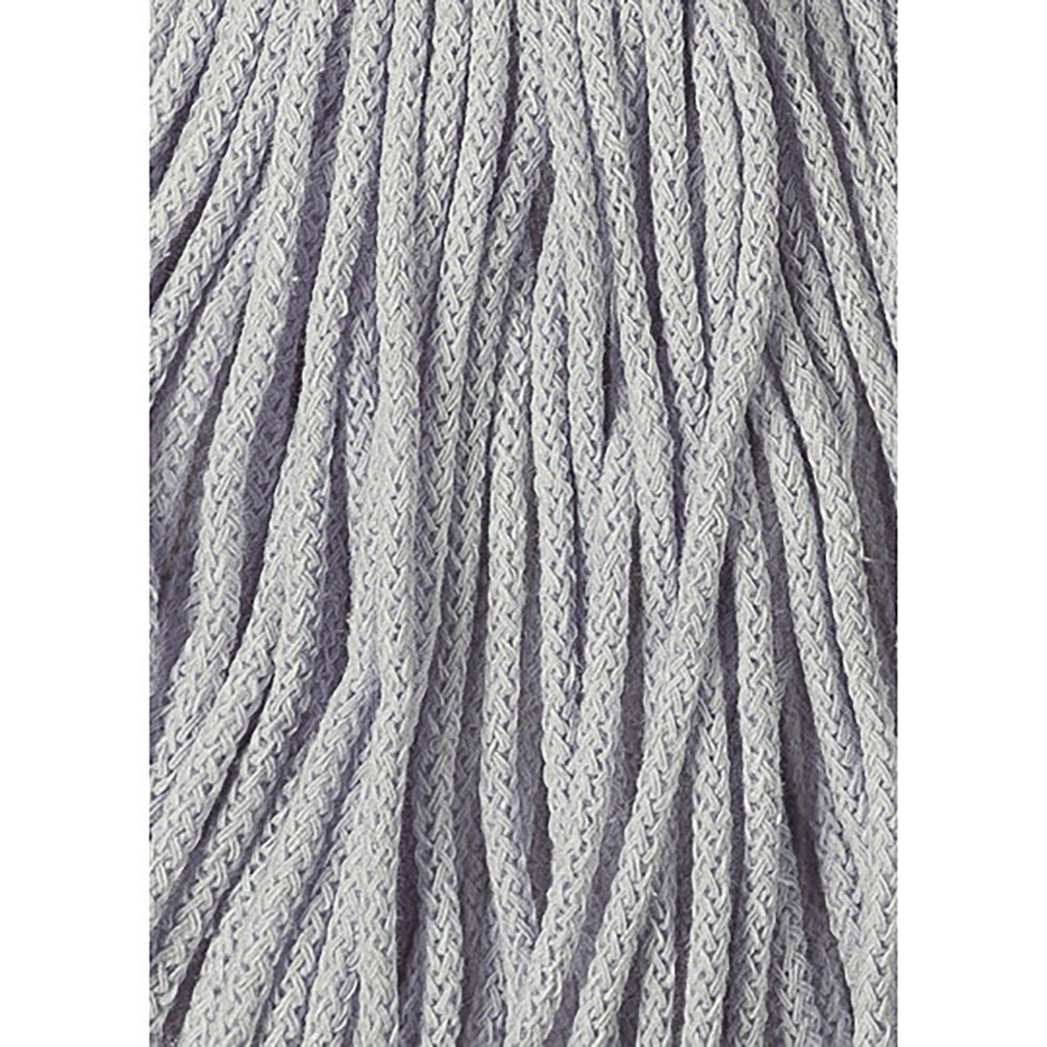 Bobbiny, Macramé pletená šňůra, 3 mm, 100 m, Light Grey