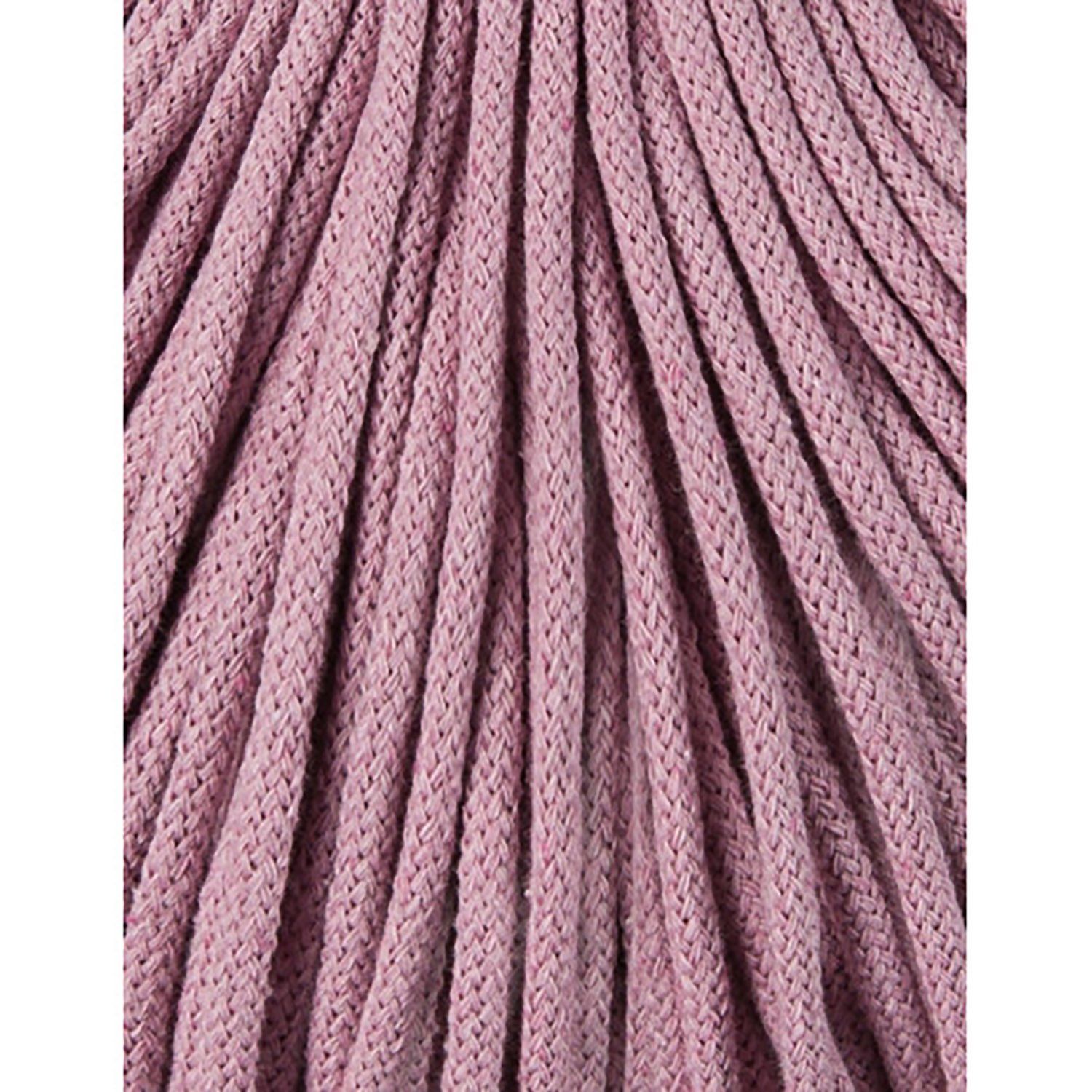 Bobbiny, Macramé pletená šňůra, 5 mm, 100 m, Dusty Pink