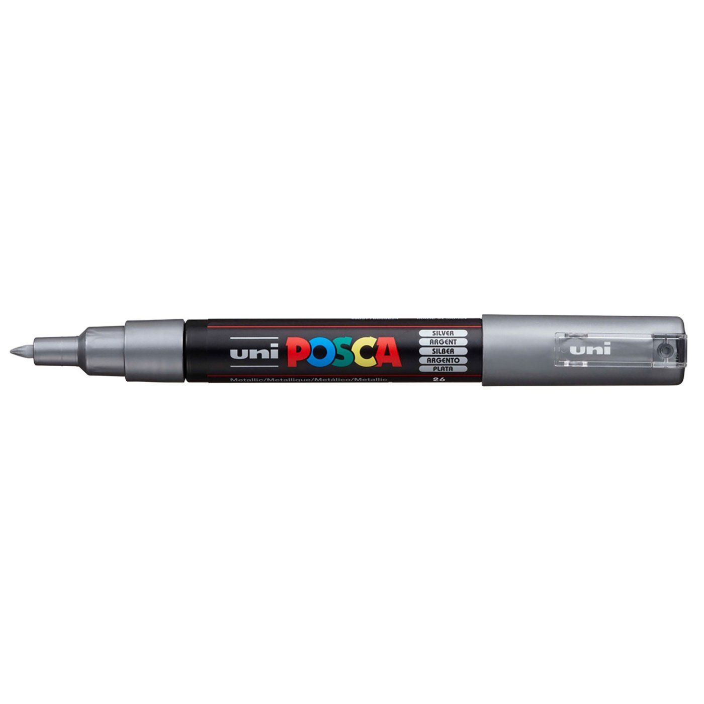 Popisovač Uni Posca PC-1M, 0,7 mm, stříbrný