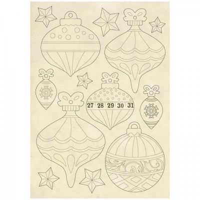 Dřevěné výřezy, A5, Christmas balls