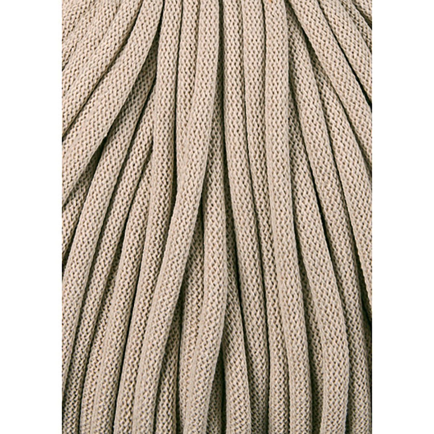 Bobbiny, Macramé pletená šňůra, 9 mm, 100 m, Beige