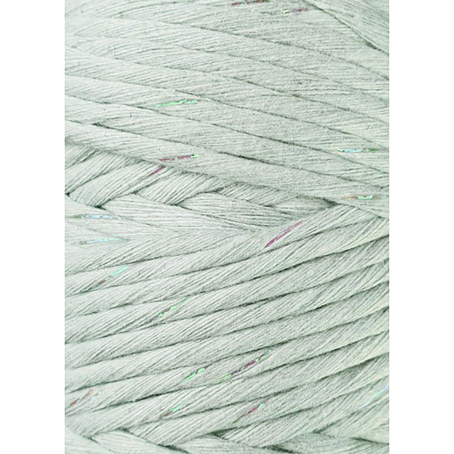 Bobbiny, Macramé točená šňůra, 3 mm, 100 m, Glossy Milky Green