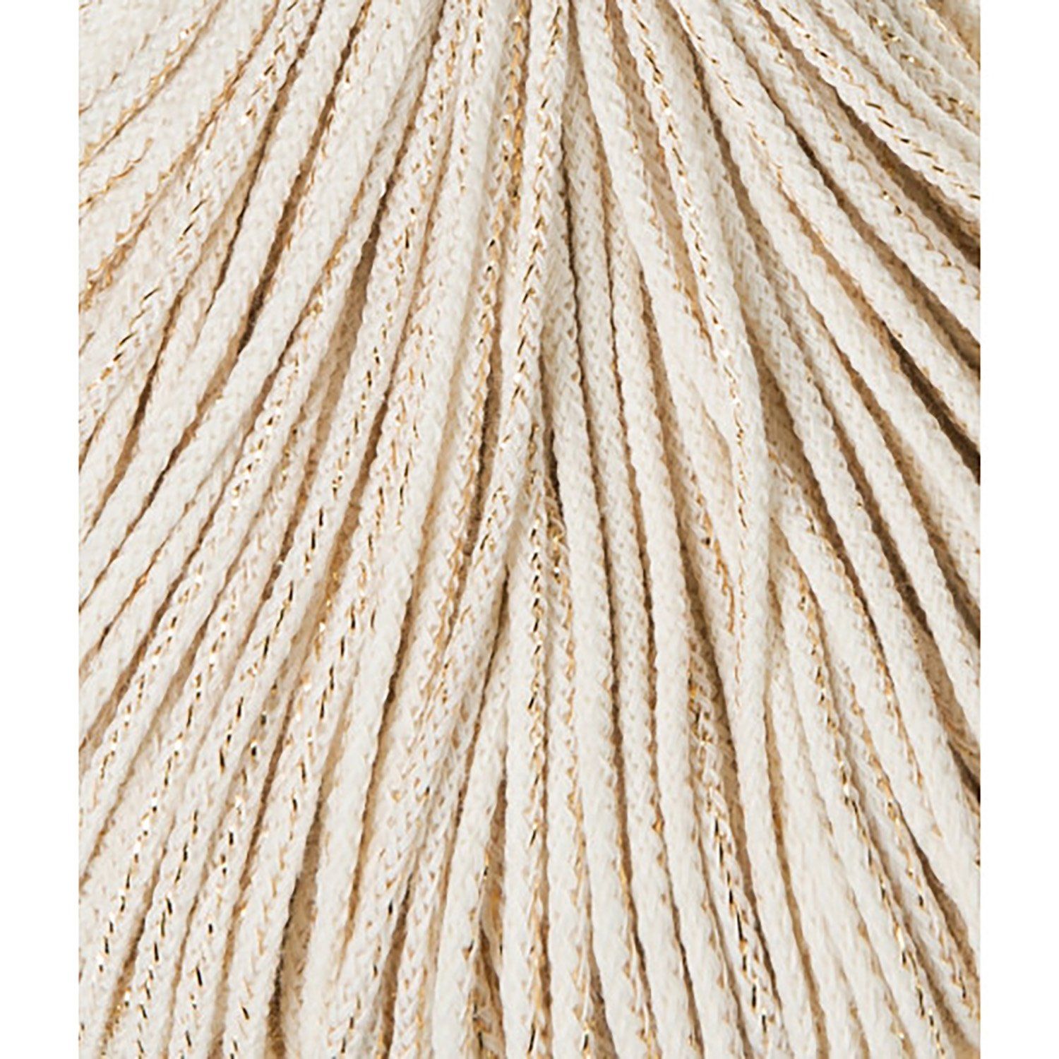 Bobbiny, Macramé pletená šňůra, 3 mm, 100 m, Golden Natural