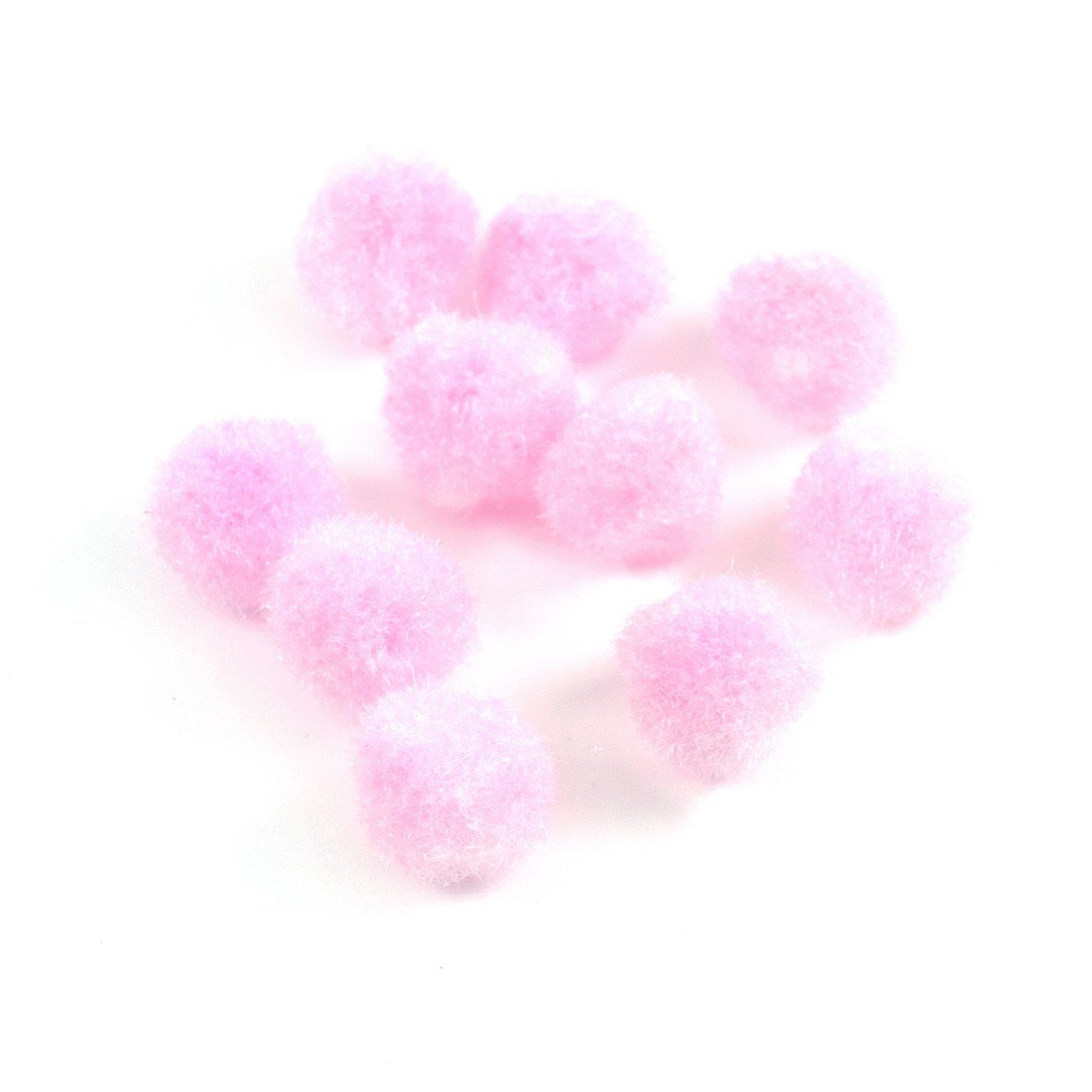 Pom pom kulička, 10 mm, světle růžová, 100 ks