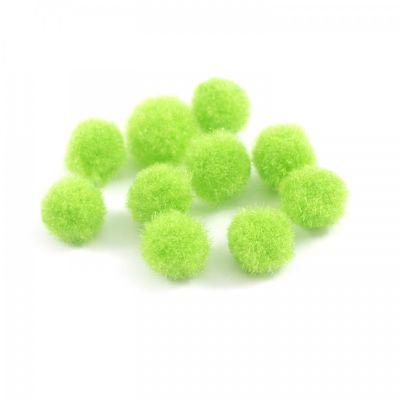 Pom pom kulička, 10 mm, neonová zelená, 100 ks