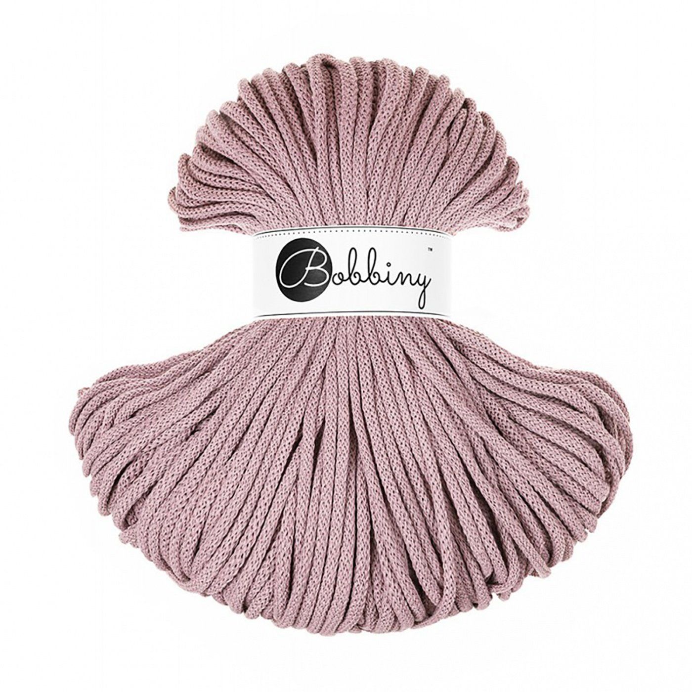 Bobbiny, pletená šňůra Macramé, 3 mm, 100 m, Mauve
