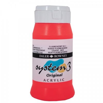 D&amp;R System3 Acrylic 500 ml, Fluorescent Red