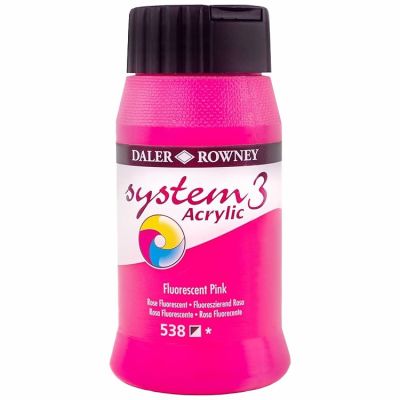 D&amp;R System3 Acrylic 500 ml, Fluorescent Pink