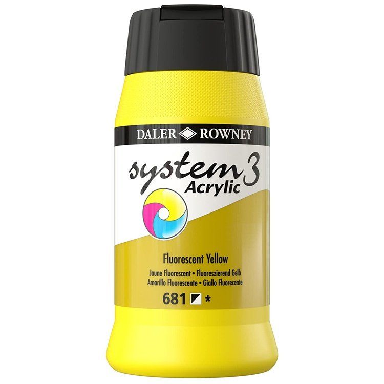 D&amp;R System3 Acrylic 500ml, Fluorescent Yellow
