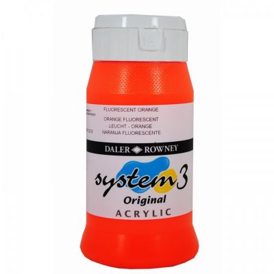 D&amp;R System3 Acrylic 500 ml, Fluorescent Orange