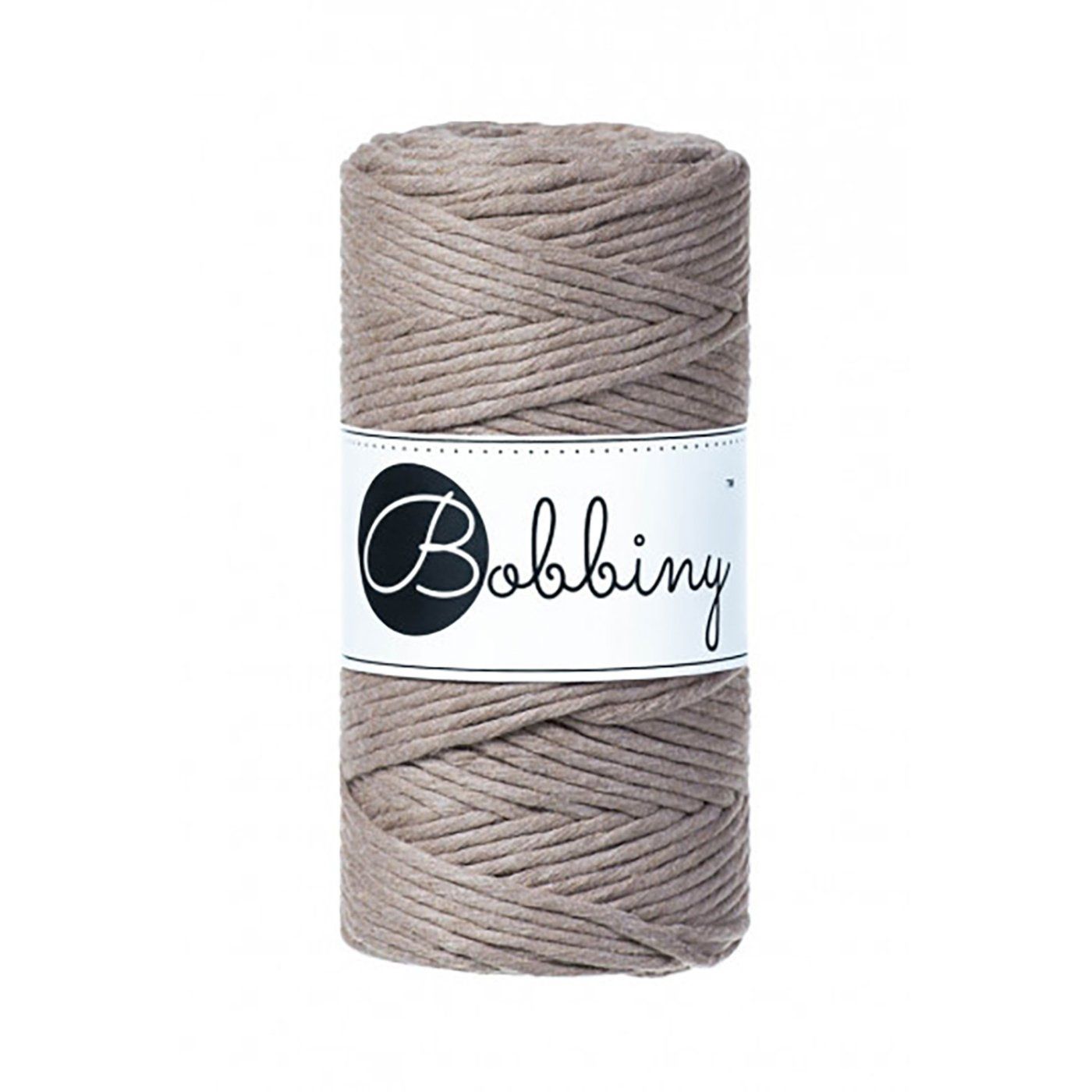 Bobbiny, Macramé točená šňůra, 3 mm, 100 m, Coffee