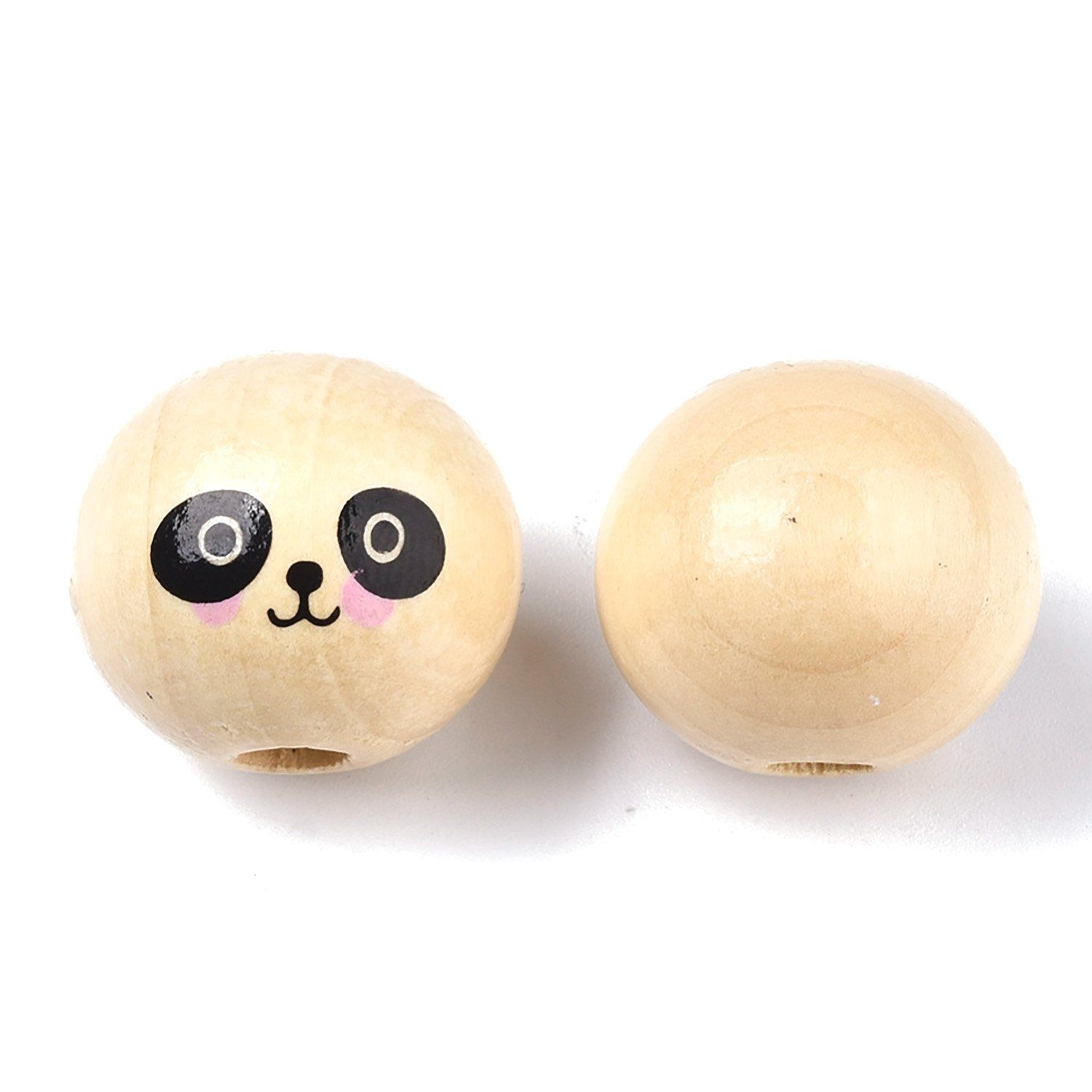 Dřevěný korálek, panda, 20 mm