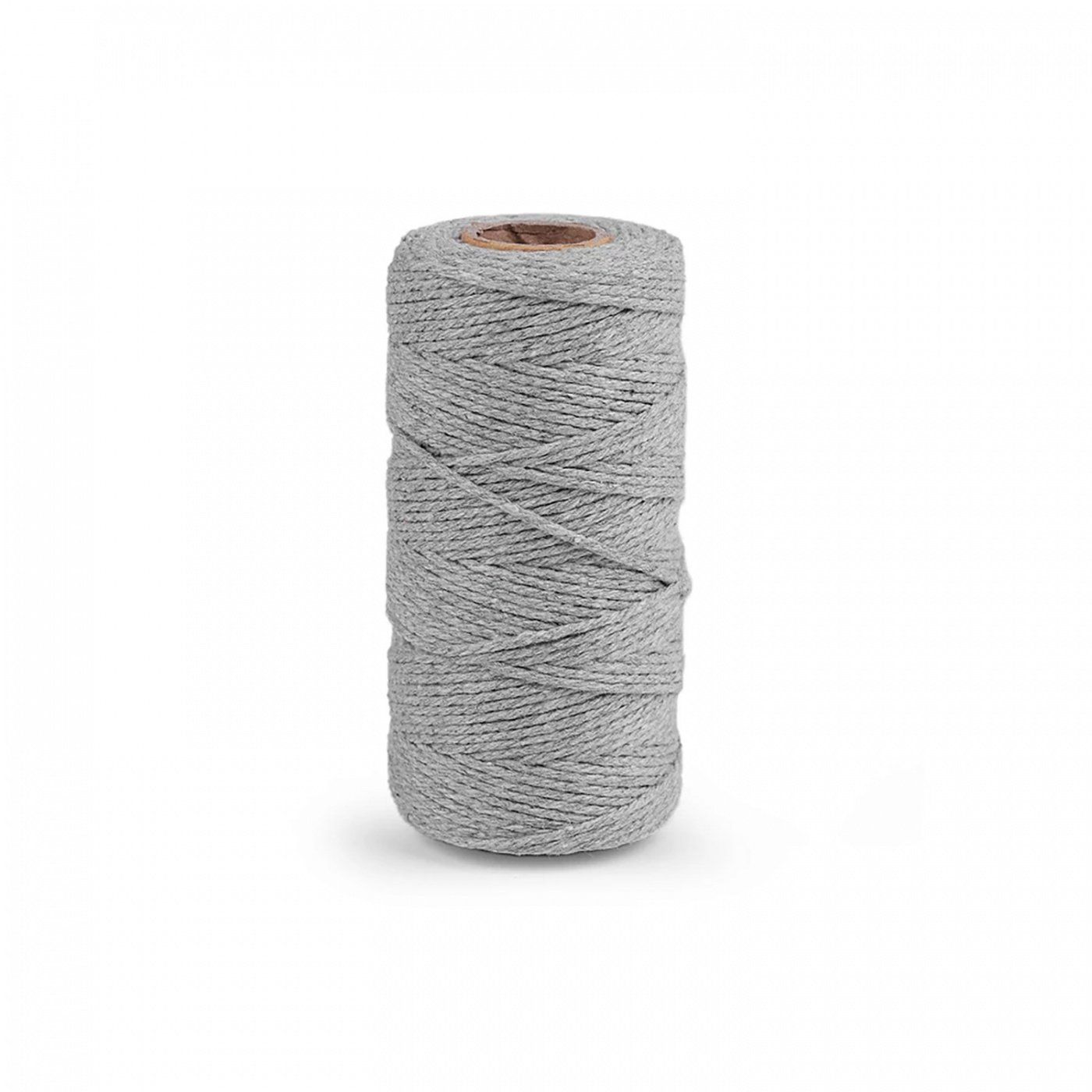 Macrame provázek/šňůrka, 1,5 mm, cca 90 m, světle šedá