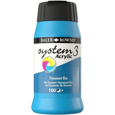 D&amp;R System3 Acrylic 500 ml, Fluorescent Blue