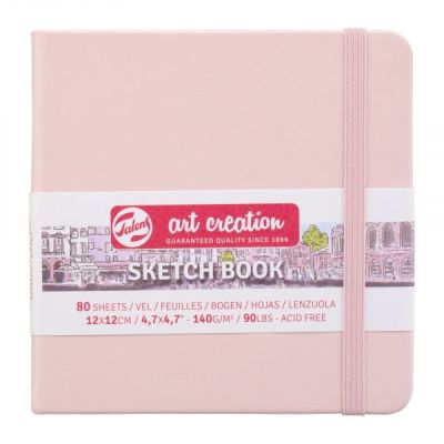 Art Book, Art Creation, skicák, 12 x 12 cm, růžový