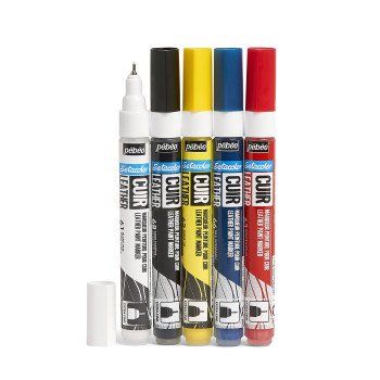SETACOLOR Leather, fixy na kůži, Sada základních barev, 5 ks