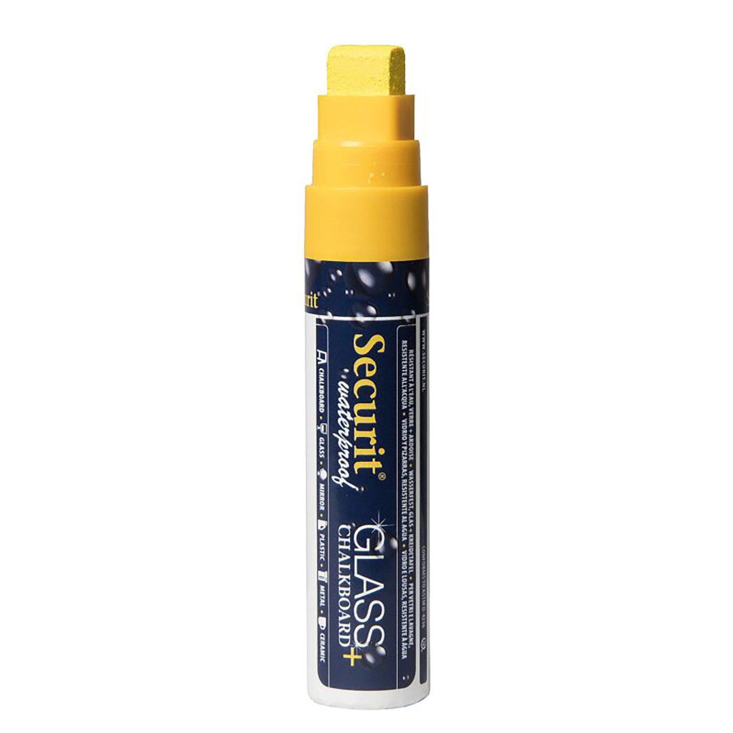 Voděodolný popisovač, Securit, hrot 7-15 mm, žlutý
