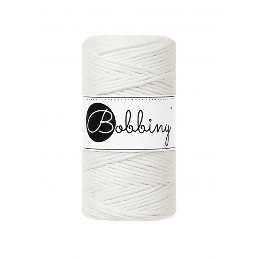 Bobbiny, kroucená šňůra Macramé, 3 mm, 100 m, Off White