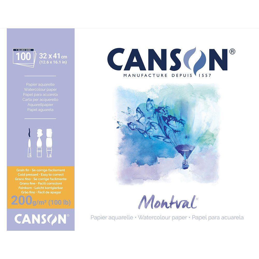 CANSON Skicák MONTVAL Aquarelle, 32 x 41 cm, 200 g, 100 listů