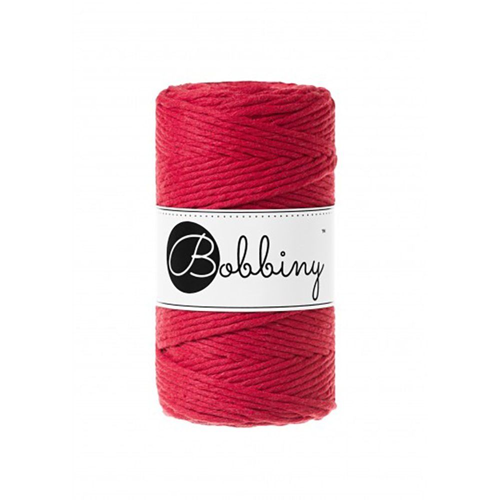 Bobbiny, kroucená šňůra Macramé, 3 mm, 100 m, klasická červená